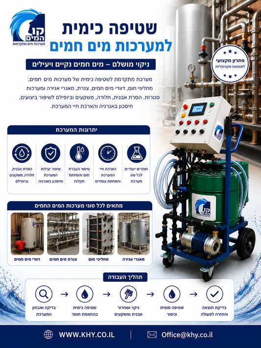 שטיפה כימית למערכות מים חמים
