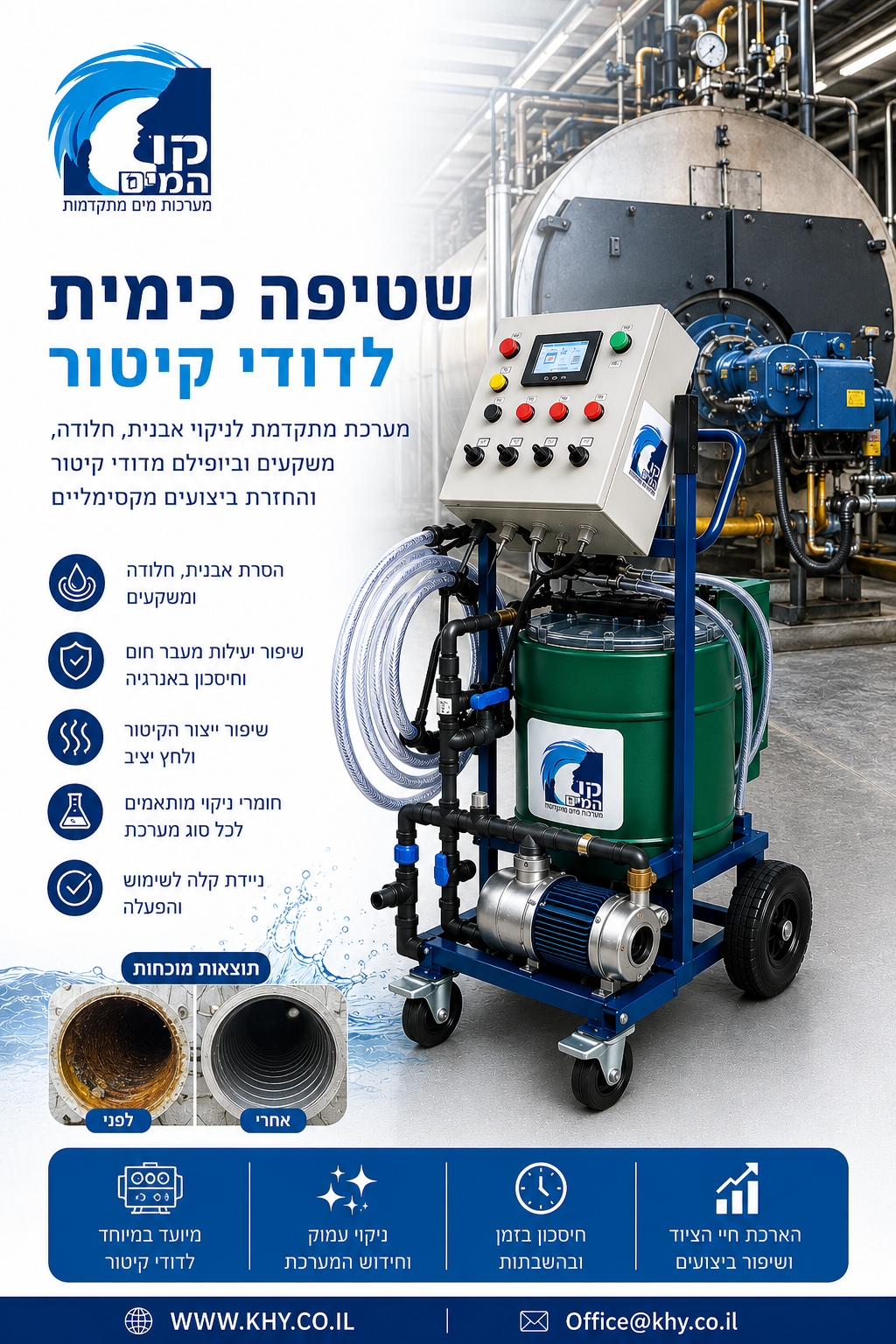 שטיפה כימית לדוודי קיטור